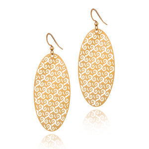 
                  
                    Load image into Gallery viewer, Bravery Oval Drop Earrings
                  
                