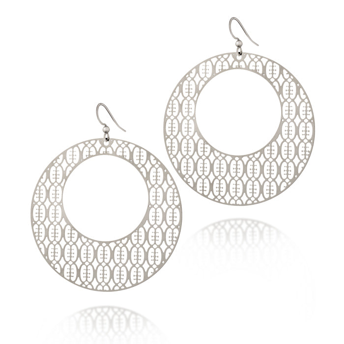 Friendship Round Hoop Drop Earrings