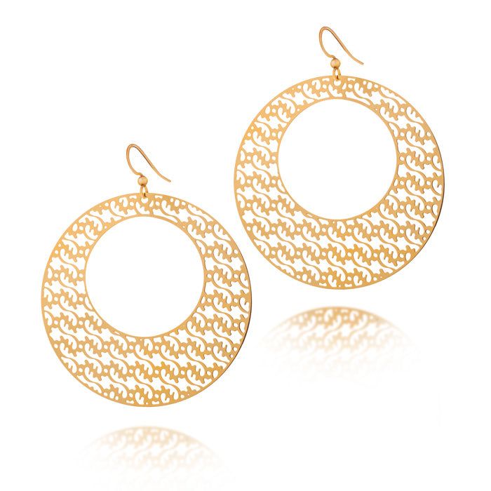 Only God Round Hoop Drop Earrings