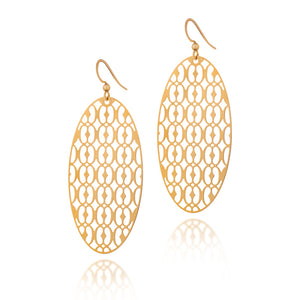 
                  
                    Load image into Gallery viewer, Hope Oval Drop Earrings
                  
                