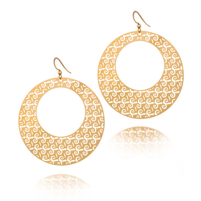 Bravery Round Hoop Drop Earrings