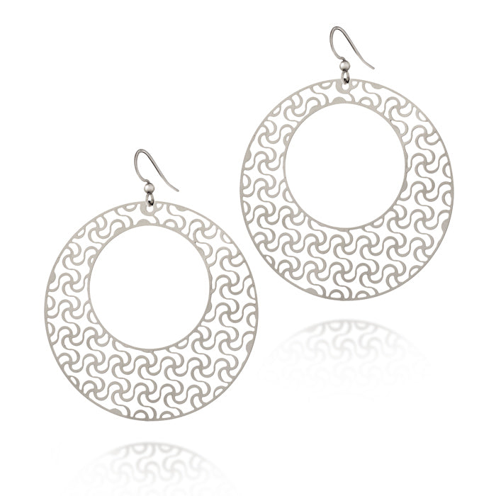 Loyalty Round Hoop Drop Earrings