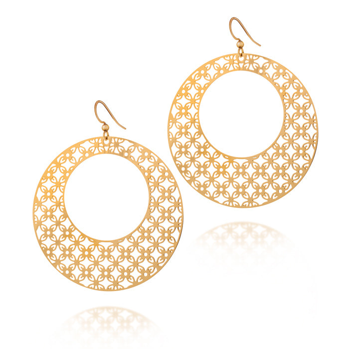 
                  
                    Load image into Gallery viewer, Greatness Round Hoop Drop Earrings
                  
                