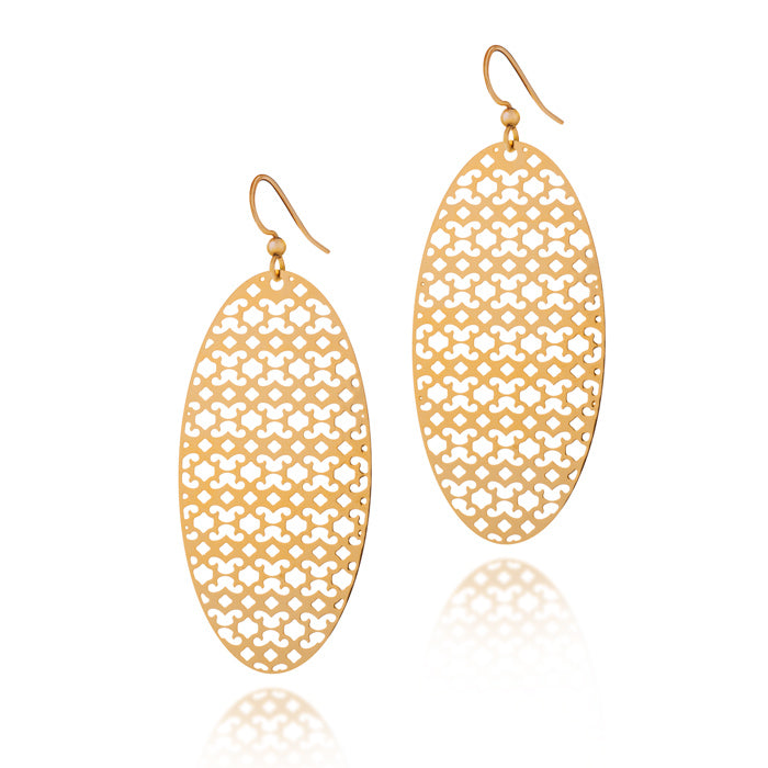 
                  
                    Load image into Gallery viewer, Strength Oval Drop Earrings
                  
                
